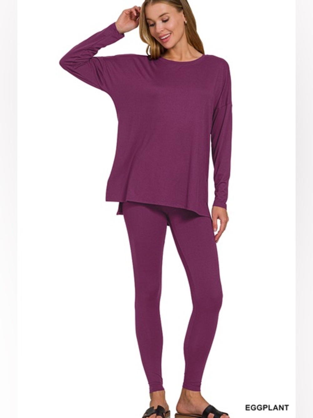 ZENANA BRUSHED DTY PLUS MICROFIBER LOUNGEWEAR SET
